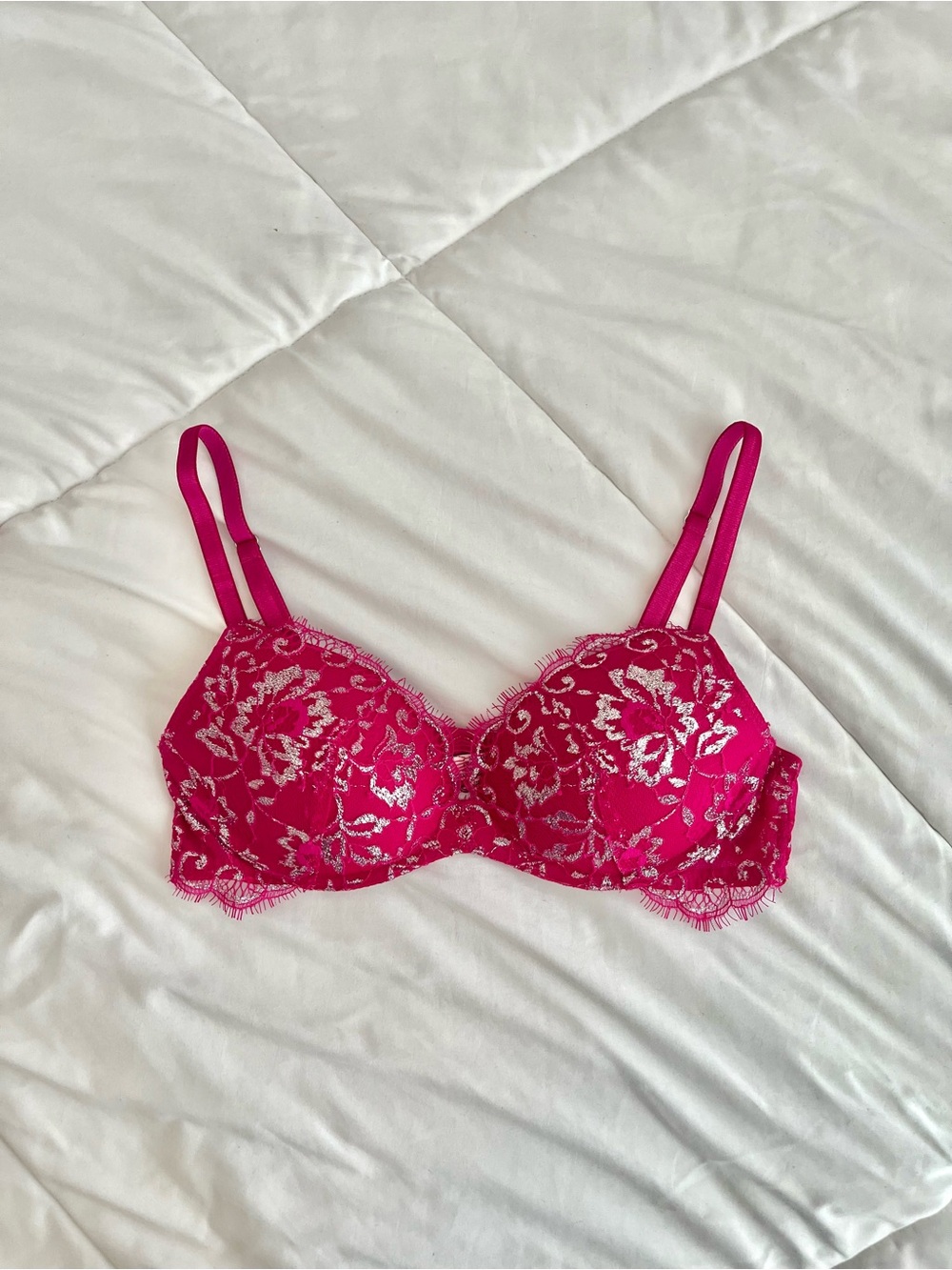 Victoria’s Secret pink silver sparkle bra